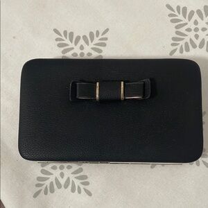 Black Clutch with Bow Accent